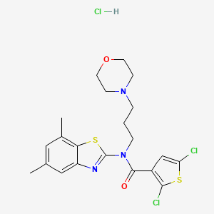 2,5-dichloro-N-(5,7-dimethylbenzo[d]thiazol-2-yl)-N-(3-morpholinopropyl)thiophene-3-carboxamide hydrochloride