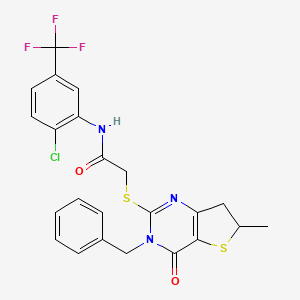 2-[(3-benzyl-6-methyl-4-oxo-6,7-dihydrothieno[3,2-d]pyrimidin-2-yl)sulfanyl]-N-[2-chloro-5-(trifluoromethyl)phenyl]acetamide