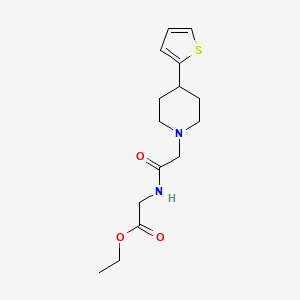 Ethyl 2-(2-(4-(thiophen-2-yl)piperidin-1-yl)acetamido)acetate