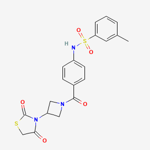 N-(4-(3-(2,4-dioxothiazolidin-3-yl)azetidine-1-carbonyl)phenyl)-3-methylbenzenesulfonamide