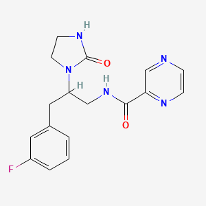 N-(3-(3-fluorophenyl)-2-(2-oxoimidazolidin-1-yl)propyl)pyrazine-2-carboxamide