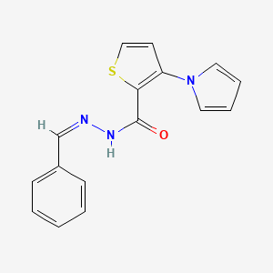 N'-[(Z)-phenylmethylidene]-3-(1H-pyrrol-1-yl)-2-thiophenecarbohydrazide