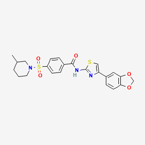 N-(4-(benzo[d][1,3]dioxol-5-yl)thiazol-2-yl)-4-((3-methylpiperidin-1-yl)sulfonyl)benzamide