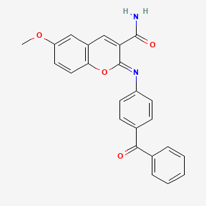 (2Z)-2-[(4-benzoylphenyl)imino]-6-methoxy-2H-chromene-3-carboxamide