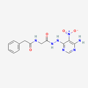 N-(2-(2-(6-amino-5-nitropyrimidin-4-yl)hydrazinyl)-2-oxoethyl)-2-phenylacetamide