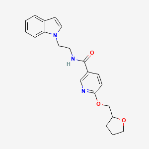 N-(2-(1H-indol-1-yl)ethyl)-6-((tetrahydrofuran-2-yl)methoxy)nicotinamide