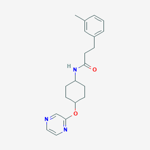 N-((1r,4r)-4-(pyrazin-2-yloxy)cyclohexyl)-3-(m-tolyl)propanamide