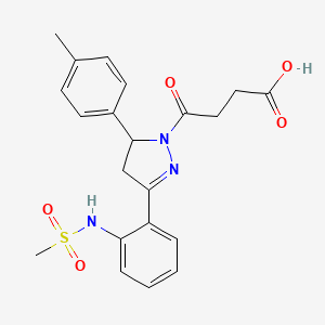 4-(3-(2-(methylsulfonamido)phenyl)-5-(p-tolyl)-4,5-dihydro-1H-pyrazol-1-yl)-4-oxobutanoic acid
