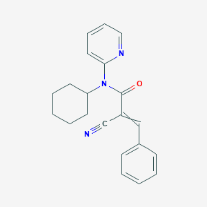 2-cyano-N-cyclohexyl-3-phenyl-N-(pyridin-2-yl)prop-2-enamide