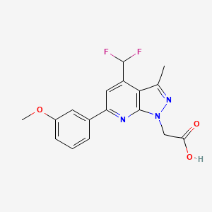 [4-(difluoromethyl)-6-(3-methoxyphenyl)-3-methyl-1H-pyrazolo[3,4-b]pyridin-1-yl]acetic acid