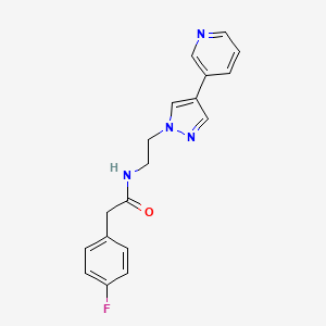 2-(4-fluorophenyl)-N-{2-[4-(pyridin-3-yl)-1H-pyrazol-1-yl]ethyl}acetamide