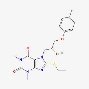 8-(ethylthio)-7-(2-hydroxy-3-(p-tolyloxy)propyl)-1,3-dimethyl-1H-purine-2,6(3H,7H)-dione