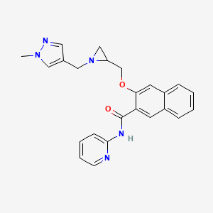 3-[[1-[(1-Methylpyrazol-4-yl)methyl]aziridin-2-yl]methoxy]-N-pyridin-2-ylnaphthalene-2-carboxamide