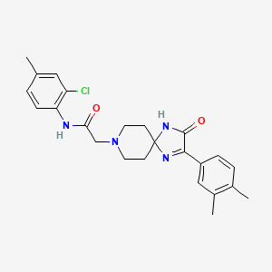 molecular formula C24H27ClN4O2 B2972202 N-(2-chloro-4-methylphenyl)-2-(2-(3,4-dimethylphenyl)-3-oxo-1,4,8-triazaspiro[4.5]dec-1-en-8-yl)acetamide CAS No. 1189486-80-3