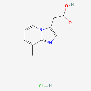 molecular formula C10H11ClN2O2 B2972229 2-{8-Methylimidazo[1,2-a]pyridin-3-yl}acetic acid hydrochloride CAS No. 2138573-30-3
