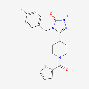 molecular formula C20H22N4O2S B2972246 4-(4-methylbenzyl)-5-[1-(2-thienylcarbonyl)piperidin-4-yl]-2,4-dihydro-3H-1,2,4-triazol-3-one CAS No. 1775505-28-6
