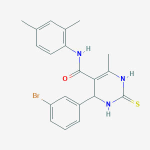 molecular formula C20H20BrN3OS B2972247 4-(3-bromophenyl)-N-(2,4-dimethylphenyl)-6-methyl-2-thioxo-1,2,3,4-tetrahydropyrimidine-5-carboxamide CAS No. 431057-64-6