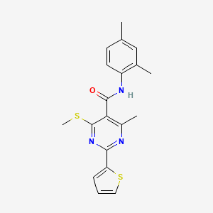 N-(2,4-dimethylphenyl)-4-methyl-6-methylsulfanyl-2-thiophen-2-ylpyrimidine-5-carboxamide