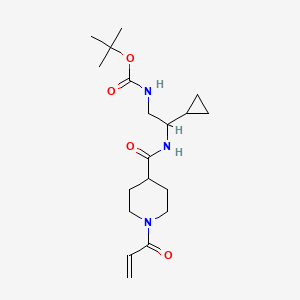 Tert-butyl N-[2-cyclopropyl-2-[(1-prop-2-enoylpiperidine-4-carbonyl)amino]ethyl]carbamate