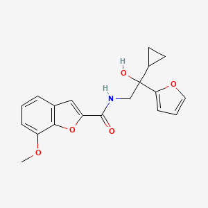 molecular formula C19H19NO5 B2972266 N-(2-cyclopropyl-2-(furan-2-yl)-2-hydroxyethyl)-7-methoxybenzofuran-2-carboxamide CAS No. 1396867-25-6