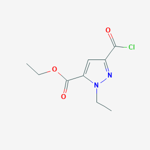 molecular formula C9H11ClN2O3 B2972273 ethyl 3-(chlorocarbonyl)-1-ethyl-1H-pyrazole-5-carboxylate CAS No. 1946817-97-5