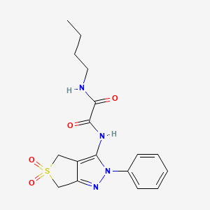 molecular formula C17H20N4O4S B2972285 N-butyl-N'-{5,5-dioxo-2-phenyl-2H,4H,6H-5lambda6-thieno[3,4-c]pyrazol-3-yl}ethanediamide CAS No. 899733-00-7