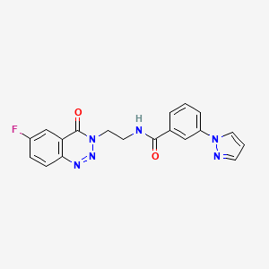 molecular formula C19H15FN6O2 B2972314 N-(2-(6-fluoro-4-oxobenzo[d][1,2,3]triazin-3(4H)-yl)ethyl)-3-(1H-pyrazol-1-yl)benzamide CAS No. 1903722-45-1
