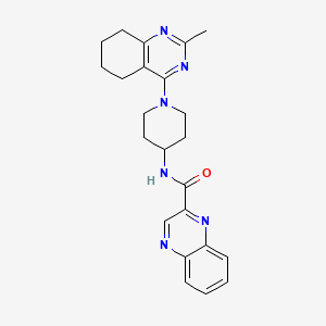 molecular formula C23H26N6O B2972386 N-[1-(2-methyl-5,6,7,8-tetrahydroquinazolin-4-yl)piperidin-4-yl]quinoxaline-2-carboxamide CAS No. 2034596-04-6