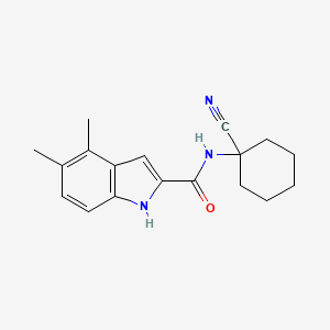 molecular formula C18H21N3O B2972387 N-(1-Cyanocyclohexyl)-4,5-dimethyl-1H-indole-2-carboxamide CAS No. 2127639-99-8