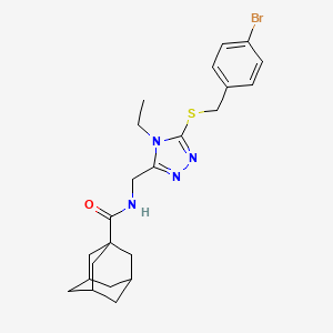 molecular formula C23H29BrN4OS B2972398 N-[(5-{[(4-bromophenyl)methyl]sulfanyl}-4-ethyl-4H-1,2,4-triazol-3-yl)methyl]adamantane-1-carboxamide CAS No. 476438-42-3