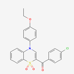 molecular formula C23H18ClNO4S B2972417 (4-chlorophenyl)[4-(4-ethoxyphenyl)-1,1-dioxido-4H-1,4-benzothiazin-2-yl]methanone CAS No. 1114886-48-4