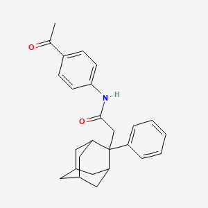 molecular formula C26H29NO2 B2972469 N-(4-acetylphenyl)-2-(2-phenyl-2-adamantyl)acetamide CAS No. 400083-39-8