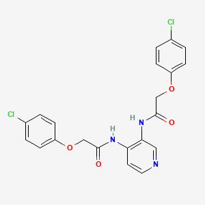 molecular formula C21H17Cl2N3O4 B2972504 N,N'-(pyridine-3,4-diyl)bis(2-(4-chlorophenoxy)acetamide) CAS No. 477325-40-9