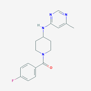 molecular formula C17H19FN4O B2972506 N-[1-(4-fluorobenzoyl)piperidin-4-yl]-6-methylpyrimidin-4-amine CAS No. 2415585-29-2