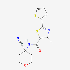 molecular formula C15H15N3O2S2 B2972597 n-(4-Cyanooxan-4-yl)-4-methyl-2-(thiophen-2-yl)-1,3-thiazole-5-carboxamide CAS No. 2188646-81-1