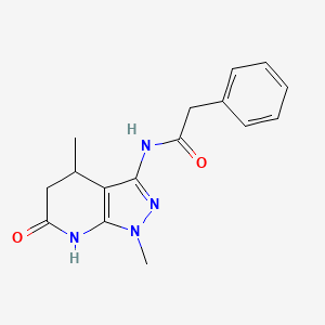 molecular formula C16H18N4O2 B2972660 N-(1,4-dimethyl-6-oxo-4,5,6,7-tetrahydro-1H-pyrazolo[3,4-b]pyridin-3-yl)-2-phenylacetamide CAS No. 1172476-89-9