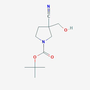 molecular formula C11H18N2O3 B2972678 tert-Butyl 3-cyano-3-(hydroxymethyl)pyrrolidine-1-carboxylate CAS No. 1374656-61-7