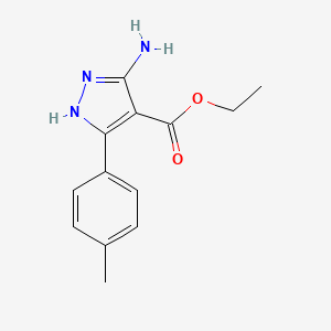 molecular formula C13H15N3O2 B2972696 ethyl 3-amino-5-(4-methylphenyl)-1H-pyrazole-4-carboxylate CAS No. 1301758-05-3