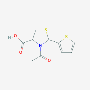 molecular formula C10H11NO3S2 B2972700 3-Acetyl-2-thiophen-2-yl-thiazolidine-4-carboxylic acid CAS No. 1213993-07-7