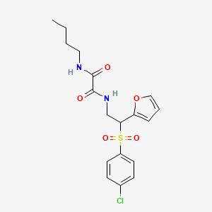 molecular formula C18H21ClN2O5S B2972710 N-butyl-N'-[2-(4-chlorobenzenesulfonyl)-2-(furan-2-yl)ethyl]ethanediamide CAS No. 896329-44-5