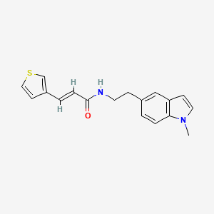 molecular formula C18H18N2OS B2972714 (2E)-N-[2-(1-methyl-1H-indol-5-yl)ethyl]-3-(thiophen-3-yl)prop-2-enamide CAS No. 2097939-66-5