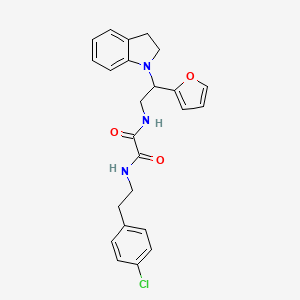 molecular formula C24H24ClN3O3 B2972720 N1-(4-chlorophenethyl)-N2-(2-(furan-2-yl)-2-(indolin-1-yl)ethyl)oxalamide CAS No. 898458-33-8