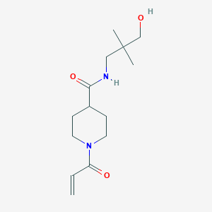 molecular formula C14H24N2O3 B2972729 N-(3-Hydroxy-2,2-dimethylpropyl)-1-prop-2-enoylpiperidine-4-carboxamide CAS No. 2361725-96-2