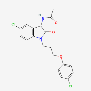 molecular formula C19H18Cl2N2O3 B2972742 N-(5-chloro-1-(3-(4-chlorophenoxy)propyl)-2-oxoindolin-3-yl)acetamide CAS No. 1009515-23-4