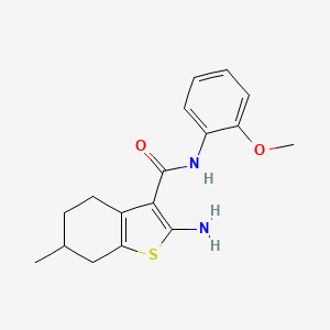 molecular formula C17H20N2O2S B2972753 2-amino-N-(2-methoxyphenyl)-6-methyl-4,5,6,7-tetrahydro-1-benzothiophene-3-carboxamide CAS No. 312948-98-4