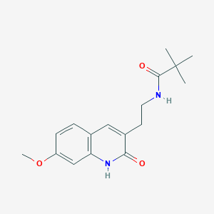 molecular formula C17H22N2O3 B2972756 N-(2-(7-methoxy-2-oxo-1,2-dihydroquinolin-3-yl)ethyl)pivalamide CAS No. 851406-13-8