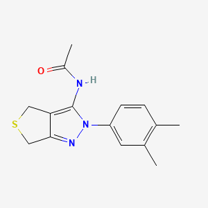 molecular formula C15H17N3OS B2972766 N-(2-(3,4-dimethylphenyl)-4,6-dihydro-2H-thieno[3,4-c]pyrazol-3-yl)acetamide CAS No. 681268-88-2