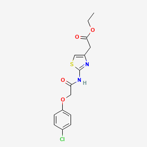 molecular formula C15H15ClN2O4S B2972769 Ethyl 2-(2-(2-(4-chlorophenoxy)acetamido)thiazol-4-yl)acetate CAS No. 330201-64-4
