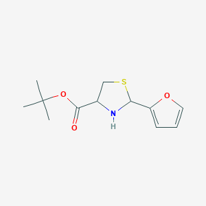 molecular formula C12H17NO3S B2972775 Tert-butyl 2-(furan-2-yl)-1,3-thiazolidine-4-carboxylate CAS No. 2248257-30-7