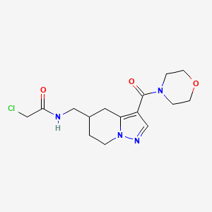 2-Chloro-N-[[3-(morpholine-4-carbonyl)-4,5,6,7-tetrahydropyrazolo[1,5-a]pyridin-5-yl]methyl]acetamide